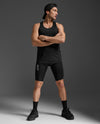 Light Speed Tech Singlet - Black/Black Reflective