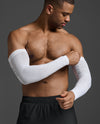 Flex Compression Arm Sleeves - White/Grey