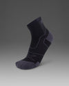 Vectr Cushion 1/4 Crew Compression Socks - Black/Titanium