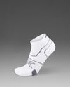 Vectr Cushion 1/4 Crew Compression Socks - White/Grey