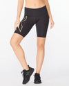 Light Speed Mid-Rise Compression Shorts - Black/Gold Reflective