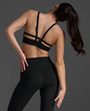 Fluid Open Back Bra - Black/Black