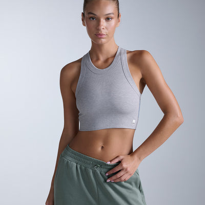 Fluid Tencel Ribbed Crop Tank