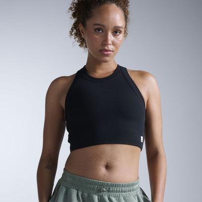 Fluid Tencel Ribbed Crop Tank