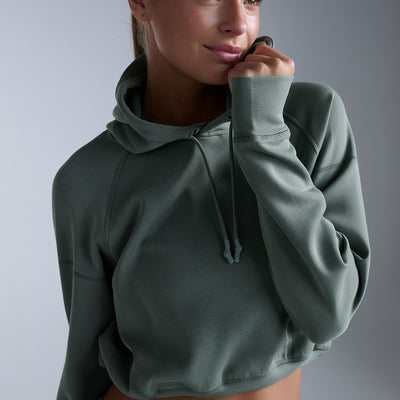Wonderluxe Sand Washed Cropped Hoodie