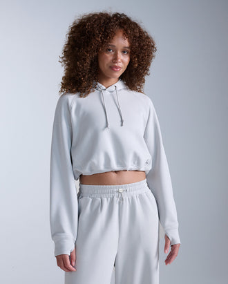 Wonderluxe Sand Washed Cropped Hoodie