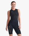 Light Speed Front Zip Trisuit - Black/Gold